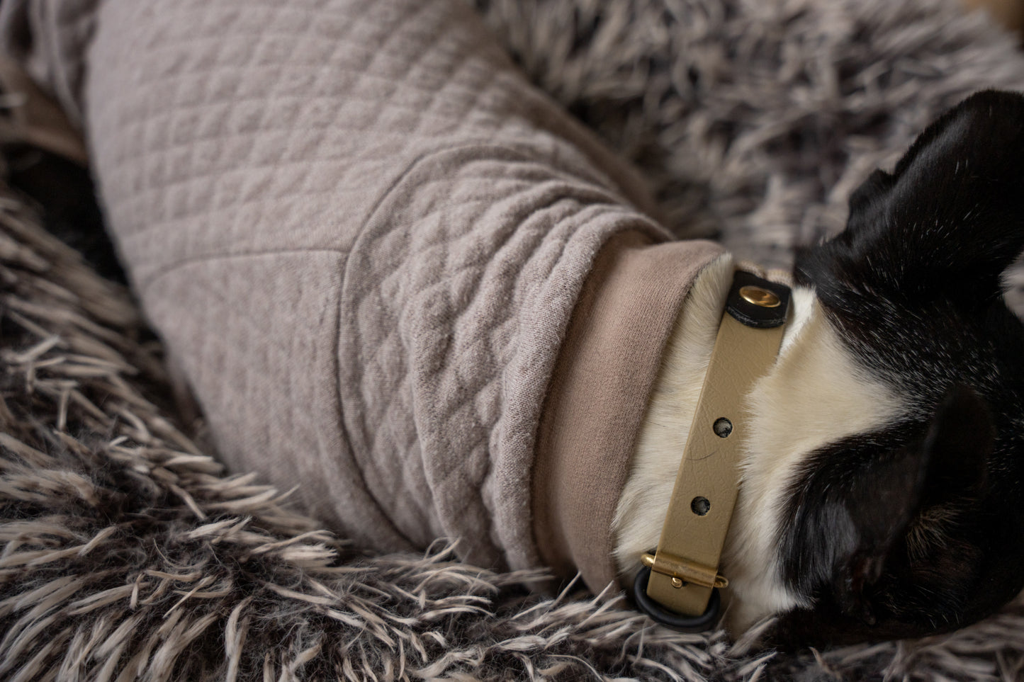 Made to measure brown quilted sweater